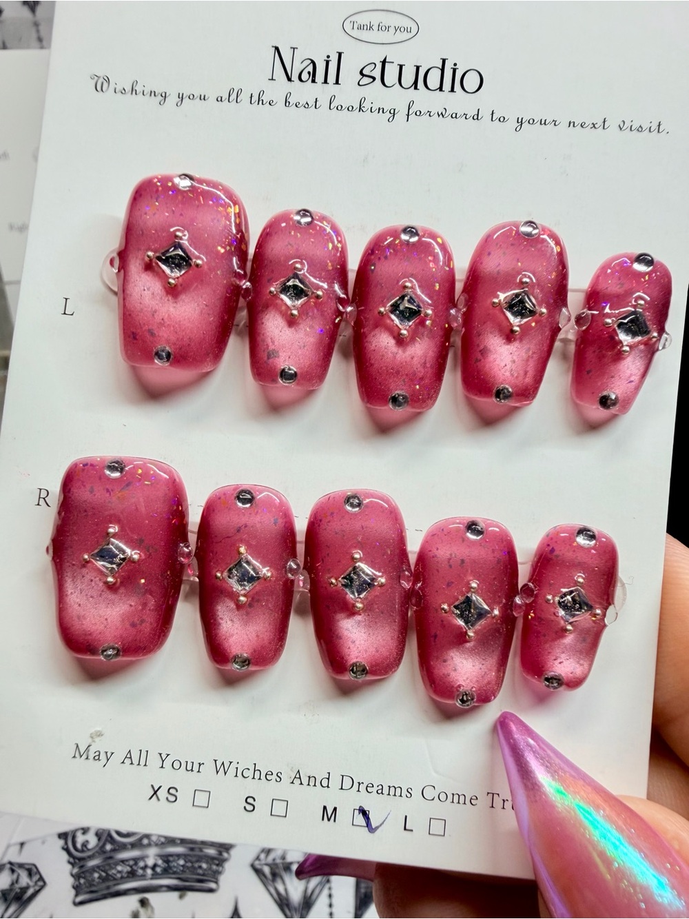 Sparkling Pink Press-On Nail Set